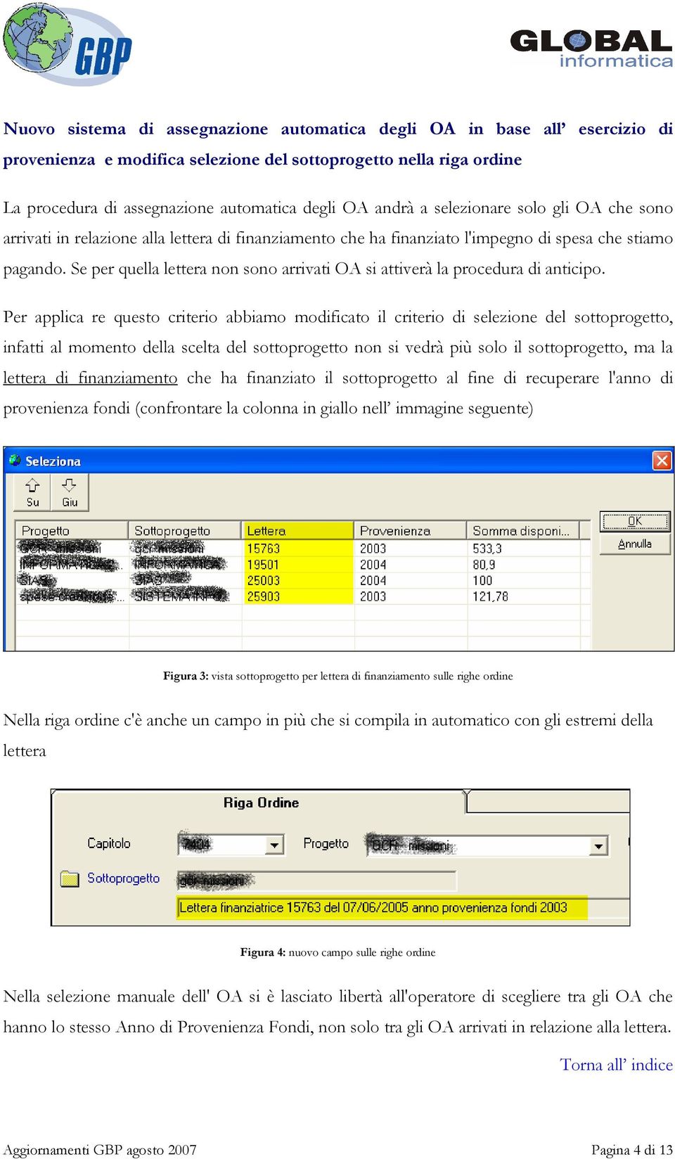 Se per quella lettera non sono arrivati OA si attiverà la procedura di anticipo.