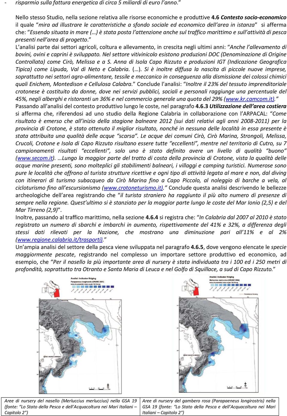 anche sul traffico marittimo e sull attività di pesca presenti nell area di progetto.