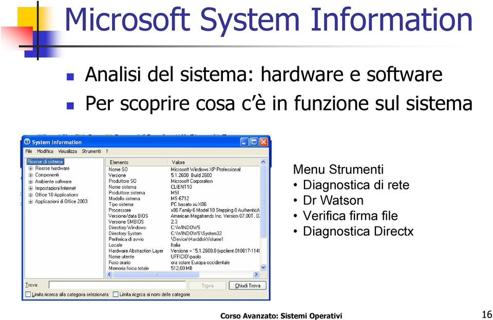 Menu Strumenti Diagnostica di rete Dr Watson Verifica firma