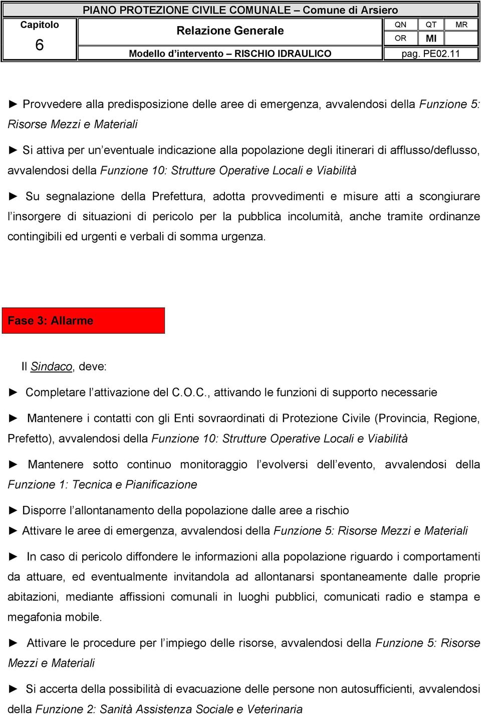 avvalendsi della Funzine 10: Strutture Operative Lcali e Viabilità Su segnalazine della Prefettura, adtta prvvedimenti e misure atti a scngiurare l insrgere di situazini di pericl per la pubblica