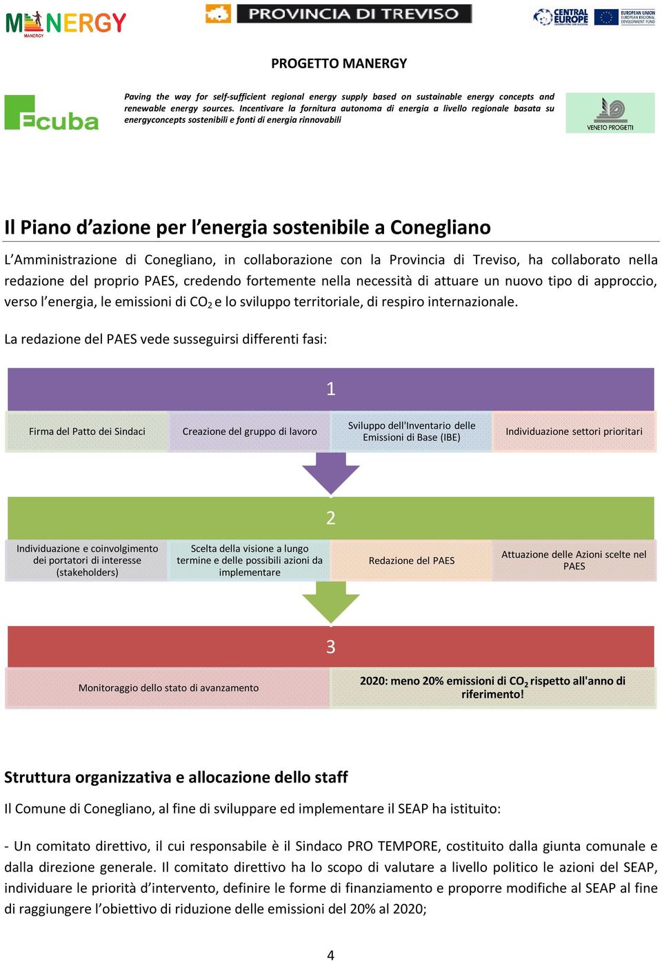 La redazione del PAES vede susseguirsi differenti fasi: 1 Firma del Patto dei Sindaci Creazione del gruppo di lavoro Sviluppo dell'inventario delle Emissioni di Base (IBE) Individuazione settori