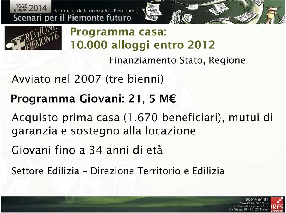 21, 5 M Finanziamento Stato, Regione Acquisto prima casa (1.