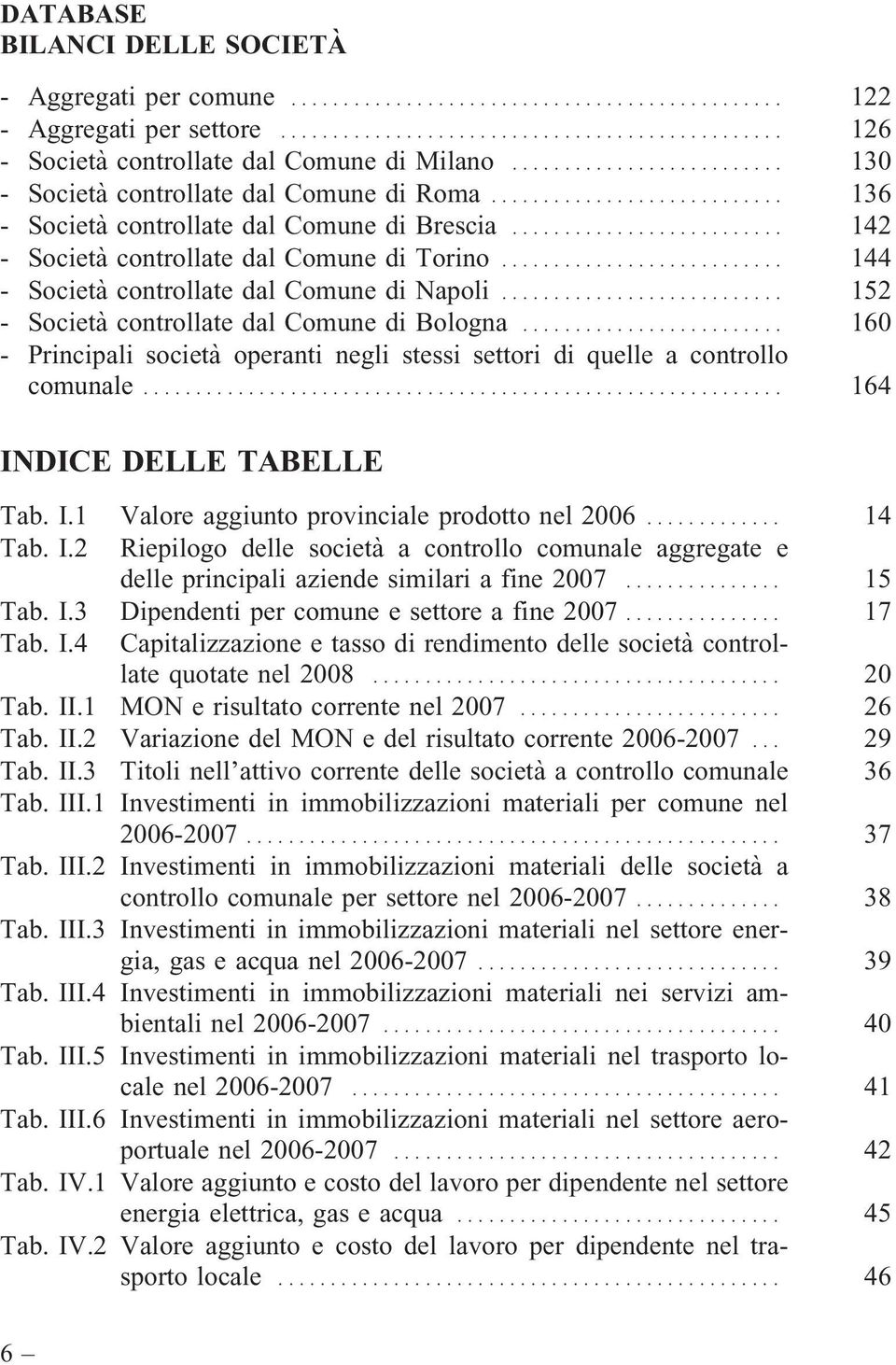 .. 160 - Principali società operanti negli stessi settori di quelle a controllo comunale... 164 IN