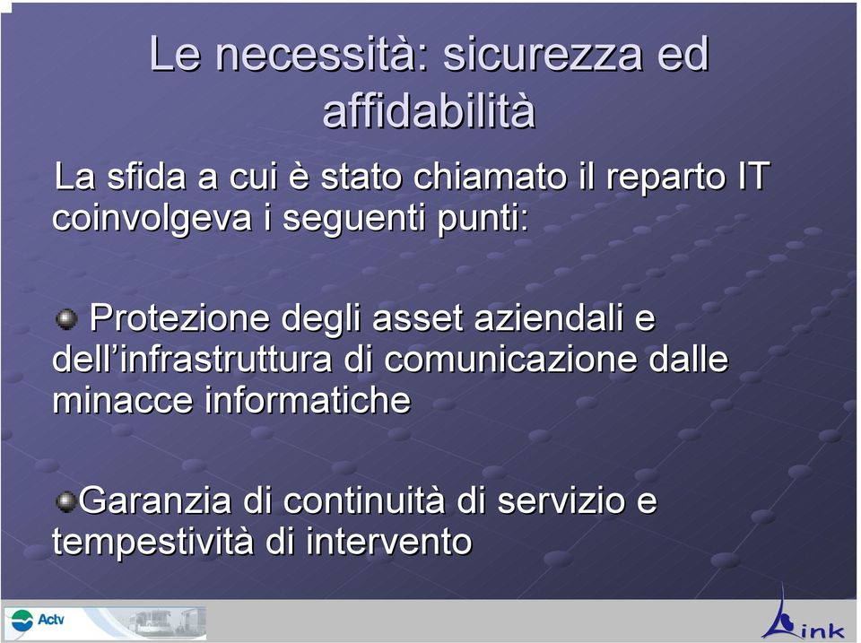 asset aziendali e dell infrastruttura di comunicazione dalle minacce