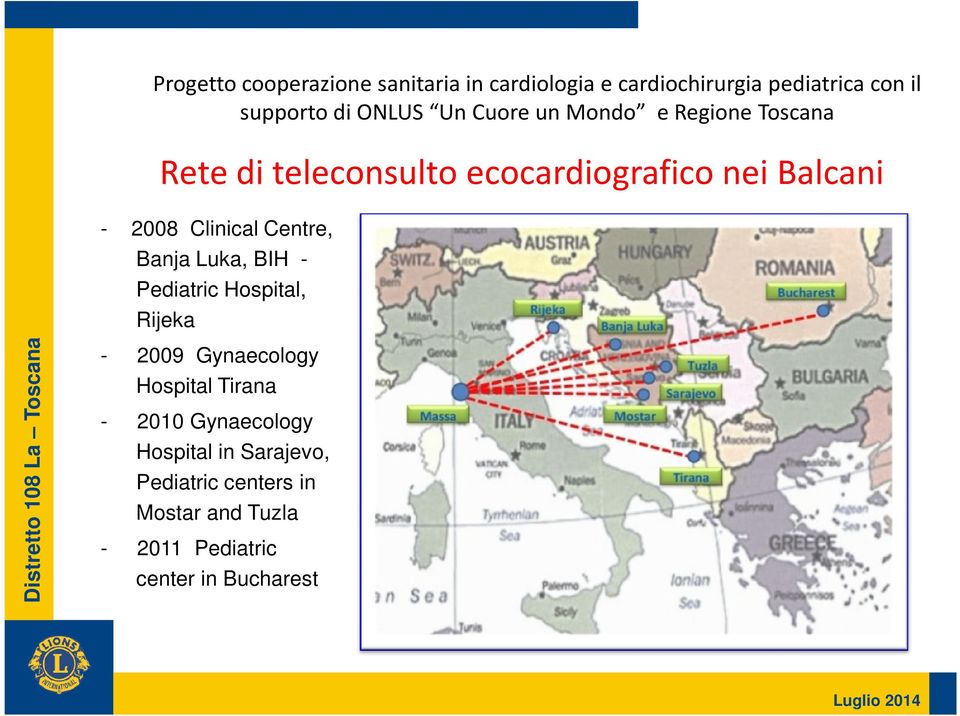Clinical Centre, Banja Luka, BIH Pediatric Hospital, Rijeka 2009 Gynaecology Hospital Tirana 2010