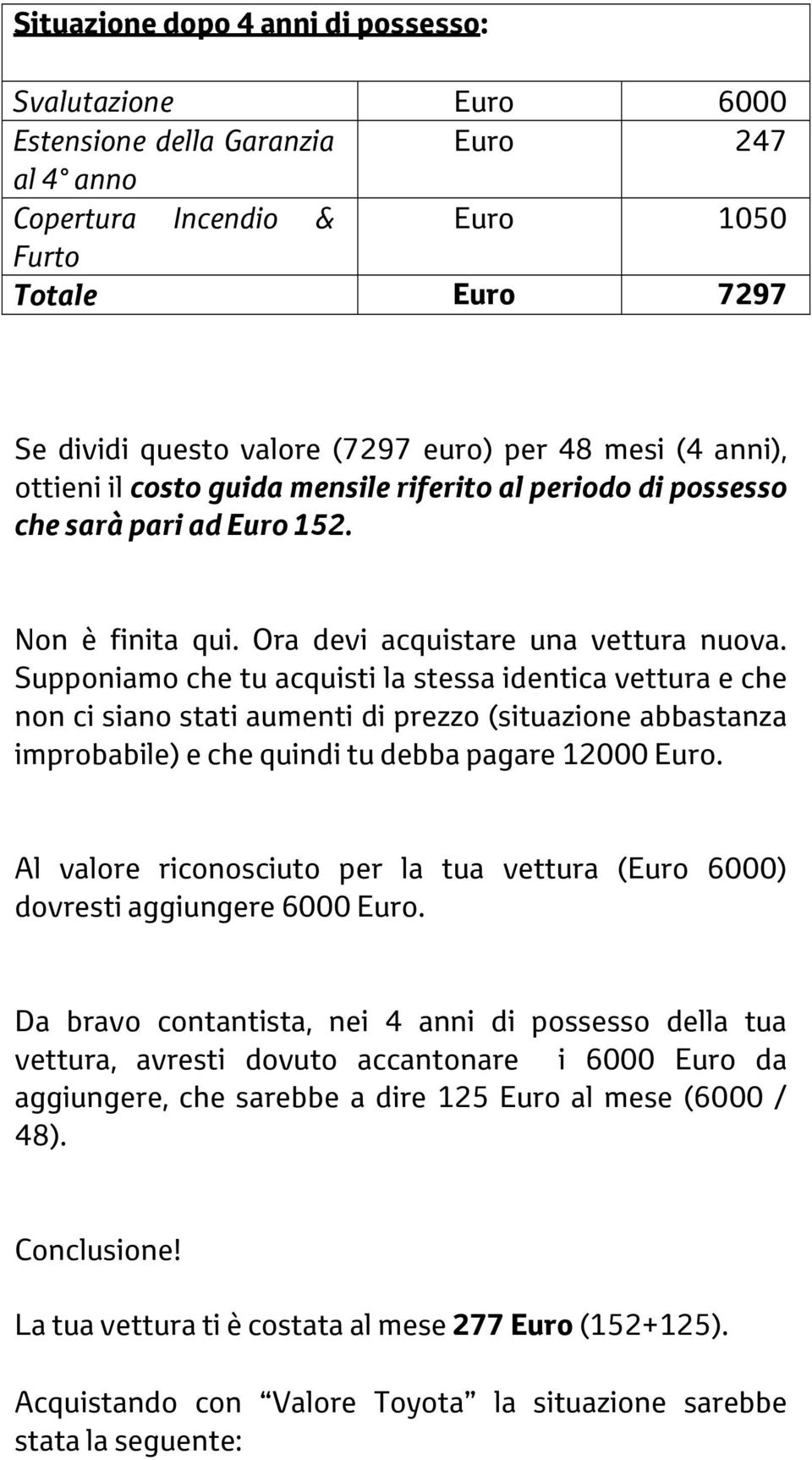 Supponiamo che tu acquisti la stessa identica vettura e che non ci siano stati aumenti di prezzo (situazione abbastanza improbabile) e che quindi tu debba pagare 12000 Euro.