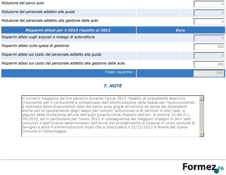 gestione delle auto 200 risparmio 500 7.