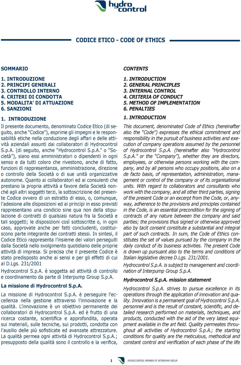 assunti dai collaboratori di Hydrocontrol S.p.A.