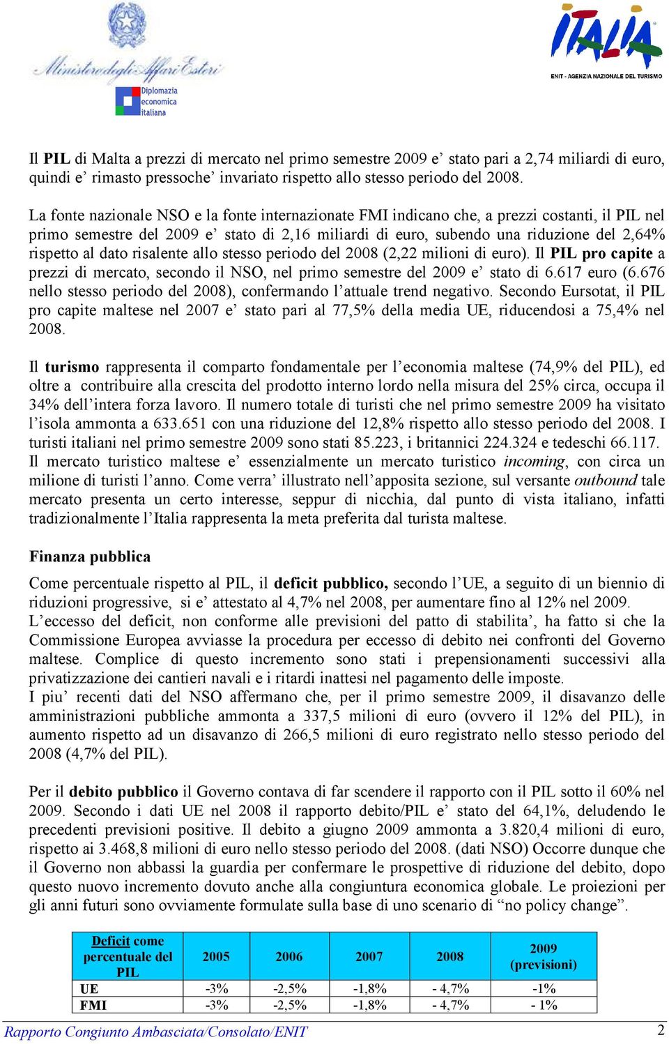 dato risalente allo stesso periodo del 2008 (2,22 milioni di euro). Il PIL pro capite a prezzi di mercato, secondo il NSO, nel primo semestre del 2009 e stato di 6.617 euro (6.