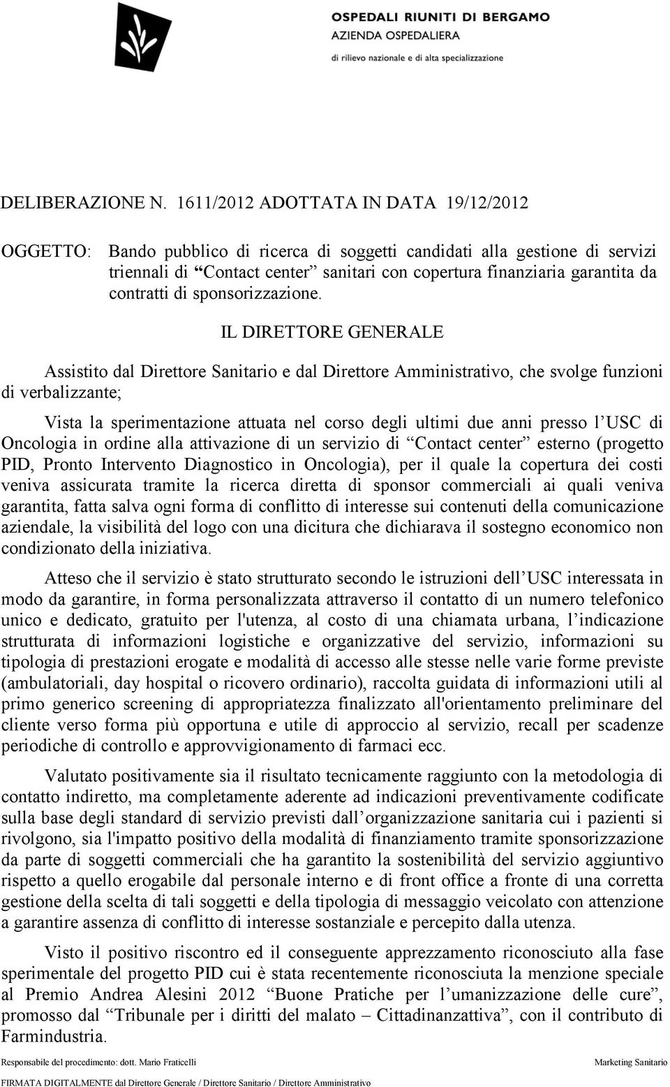 contratti di sponsorizzazione.