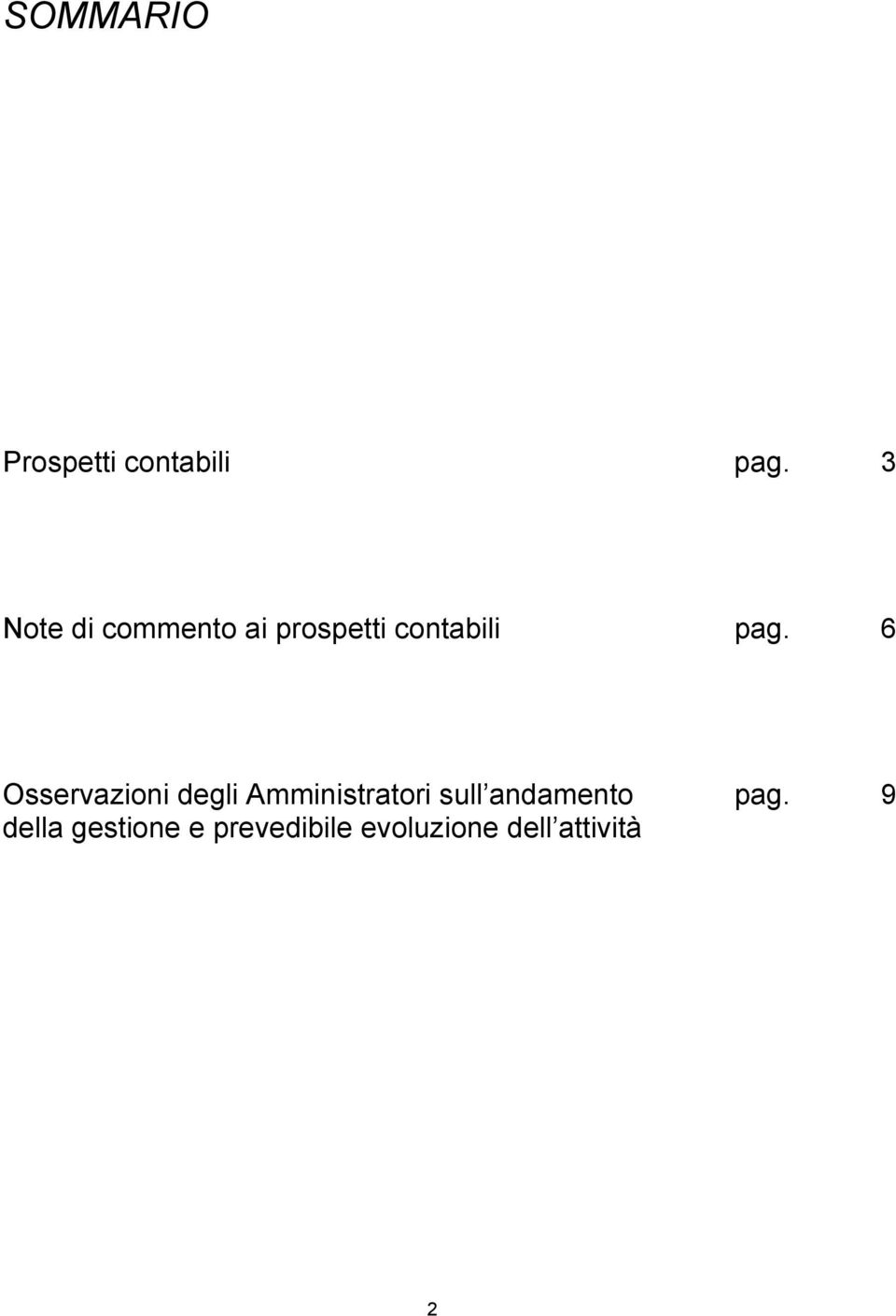 6 Osservazioni degli Amministratori sull