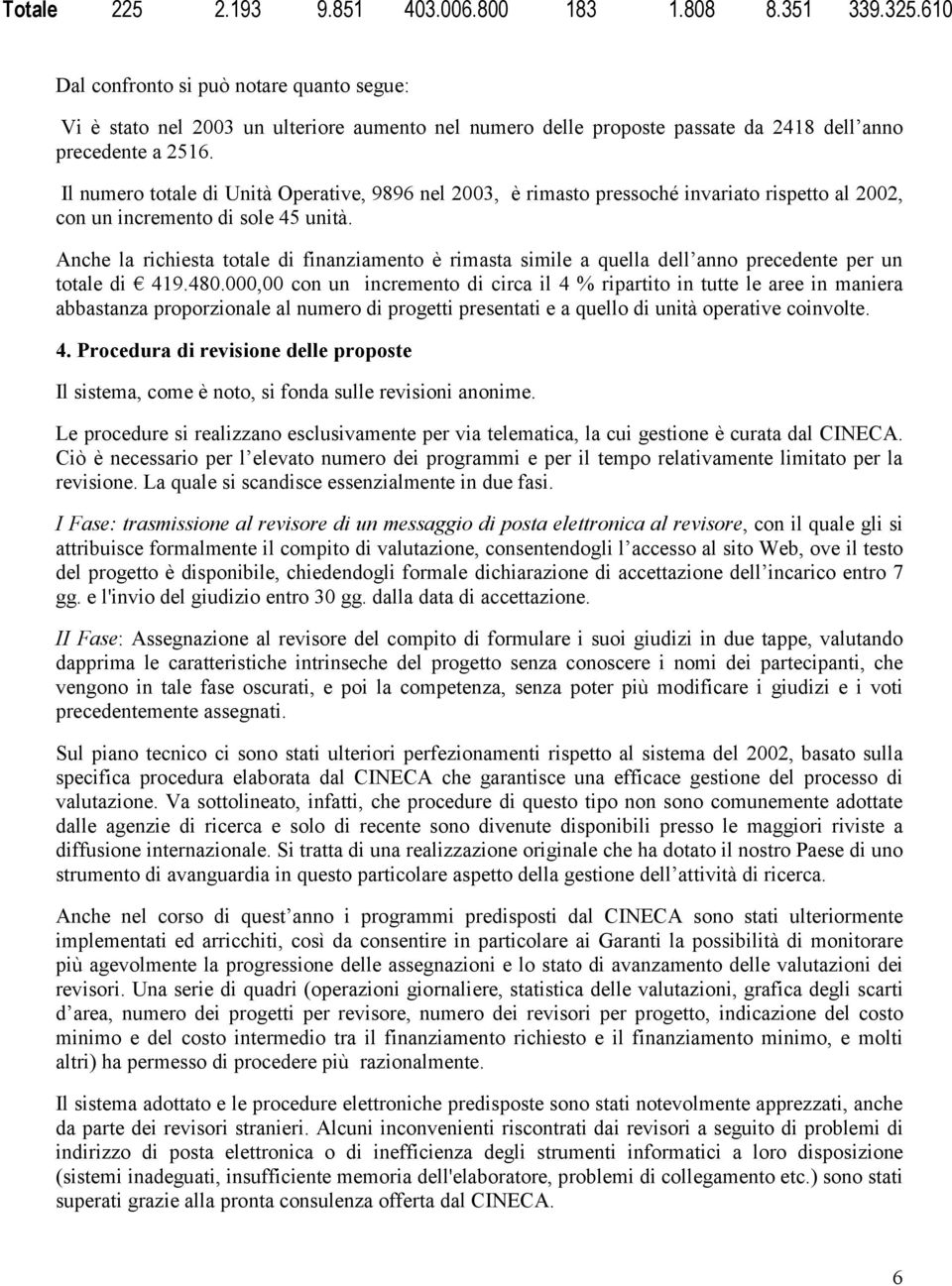 Il numero totale di Unità Operative, 9896 nel 2003, è rimasto pressoché invariato rispetto al 2002, con un incremento di sole 45 unità.