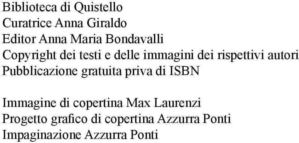 Pubblicazione gratuita priva di ISBN Immagine di copertina Max