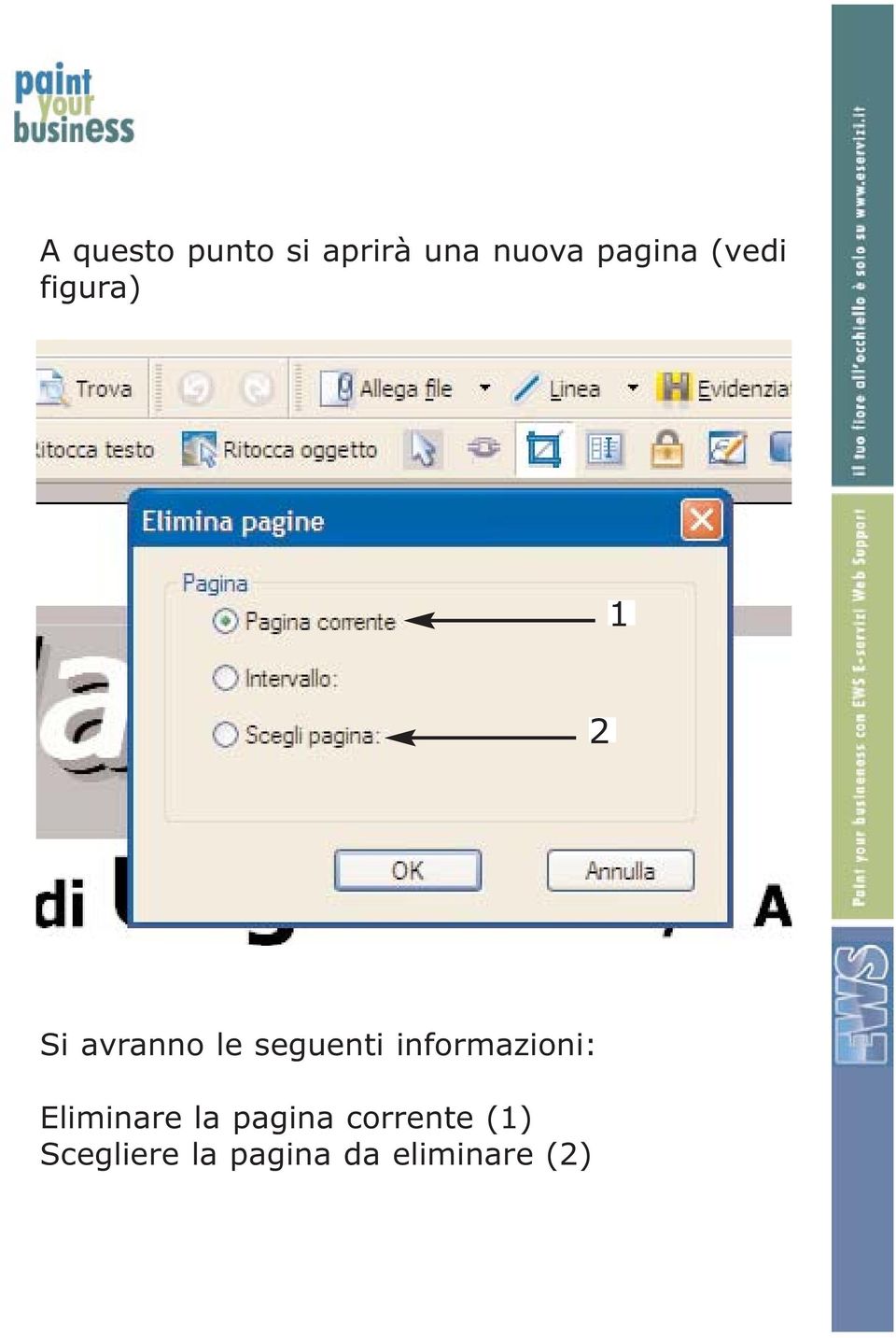 informazioni: Eliminare la pagina