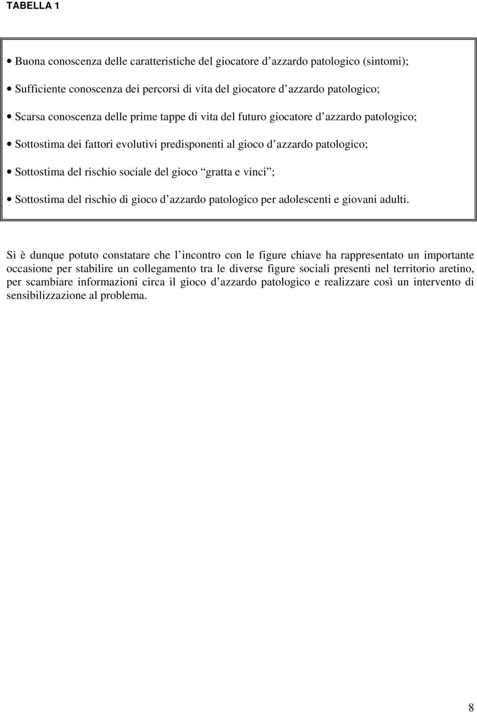 Sottostima del rischio di gioco d azzardo patologico per adolescenti e giovani adulti.