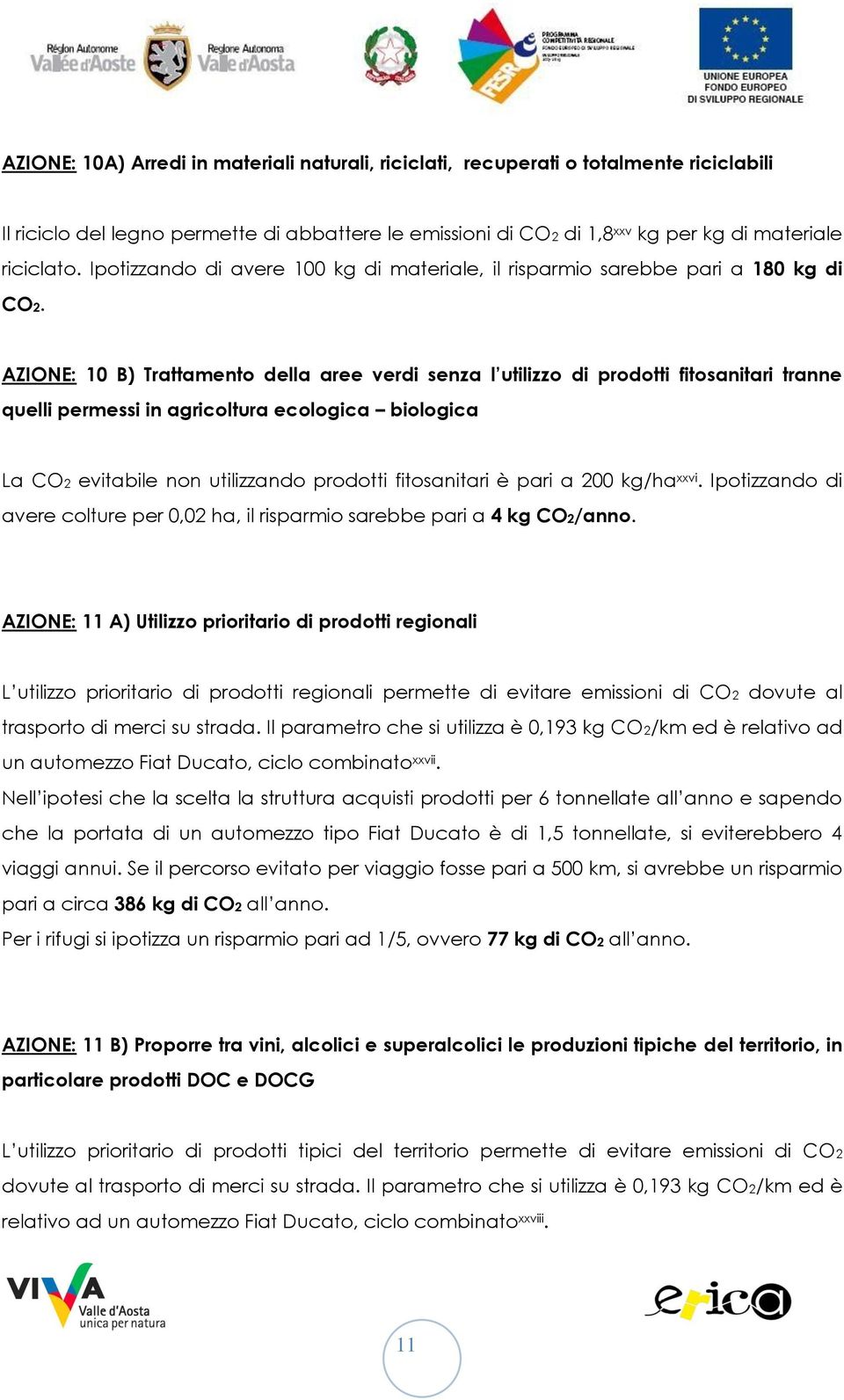 AZIONE: 10 B) Trattamento della aree verdi senza l utilizzo di prodotti fitosanitari tranne quelli permessi in agricoltura ecologica biologica La CO2 evitabile non utilizzando prodotti fitosanitari è