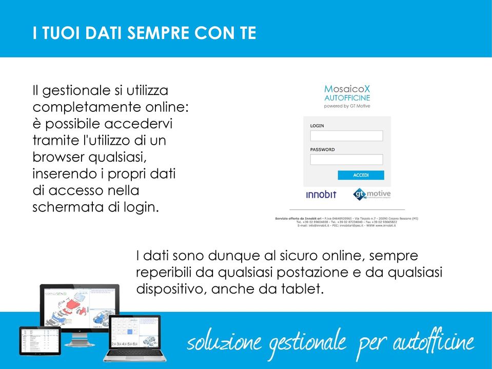 propri dati di accesso nella schermata di login.