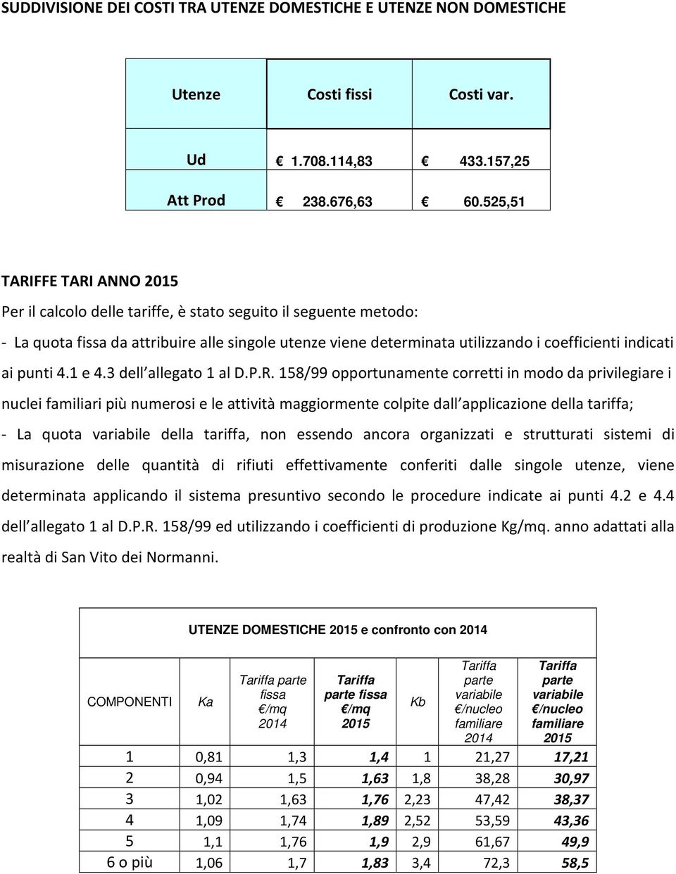 punti 4.1 e 4.3 dell allegato 1 al D.P.R.