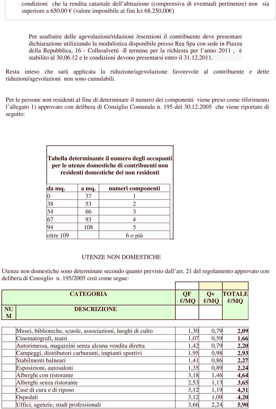 16 - Collesalvetti -Il termine per la richiesta per l anno 2011,