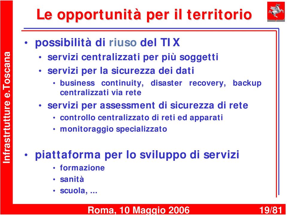 recovery, backup centralizzati via rete servizi per assessment di sicurezza di rete controllo