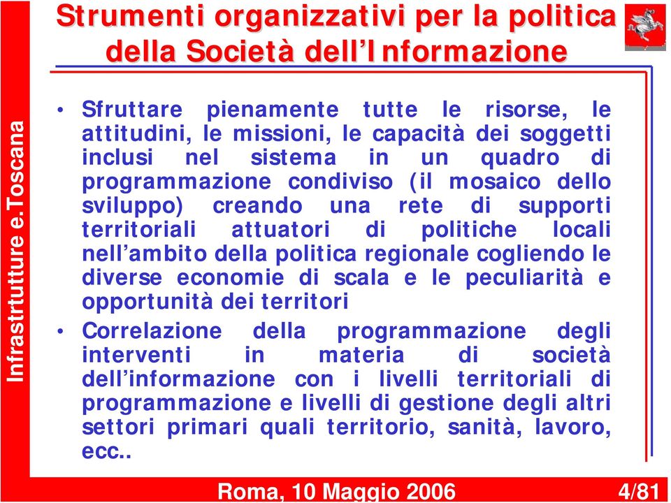 politiche locali nell ambito della politica regionale cogliendo le diverse economie di scala e le peculiarità e opportunità dei territori Correlazione della programmazione