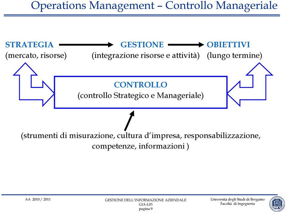 Strategico e Manageriale) (strumenti di misurazione, cultura