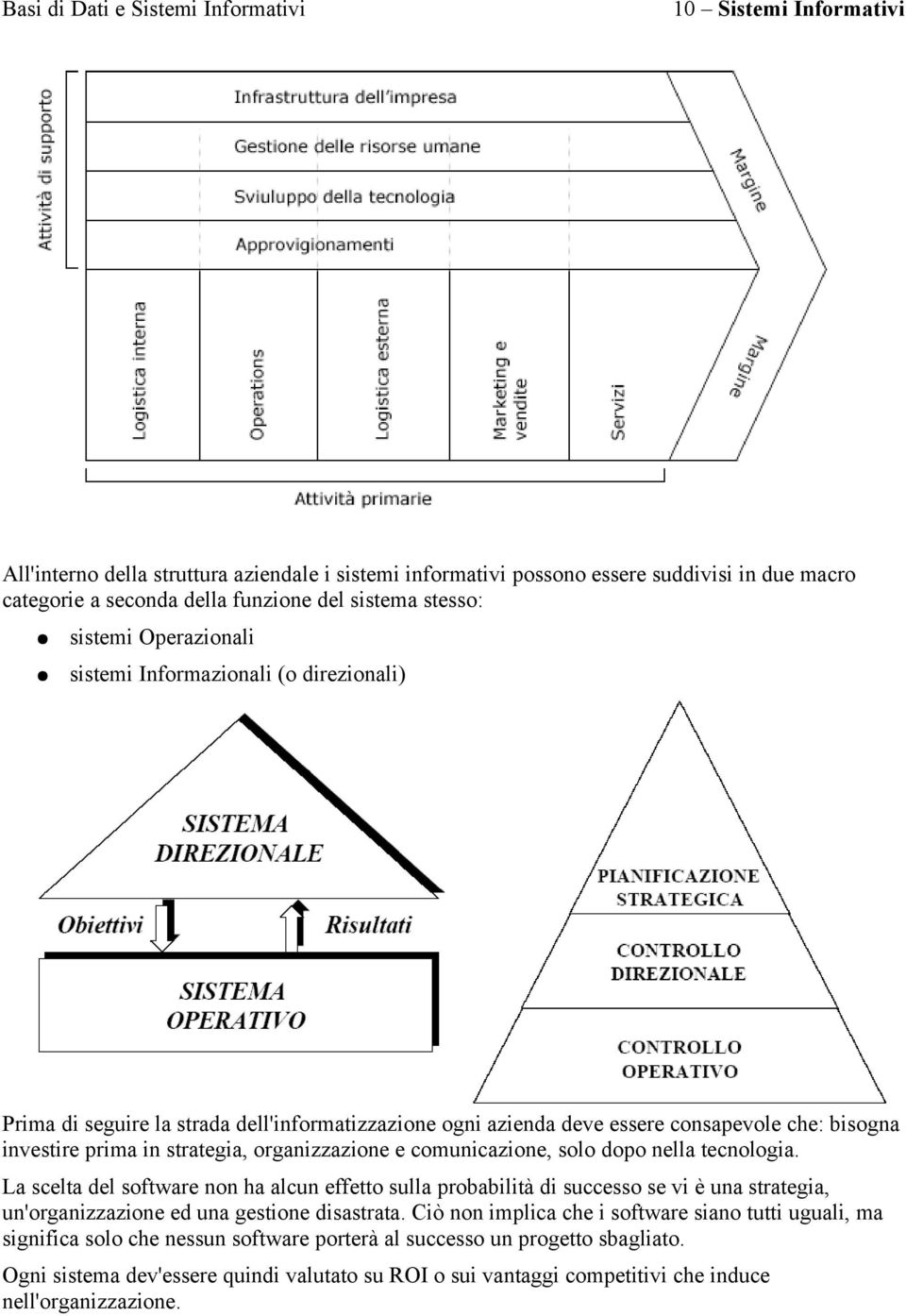 solo dopo nella tecnologia. La scelta del software non ha alcun effetto sulla probabilità di successo se vi è una strategia, un'organizzazione ed una gestione disastrata.