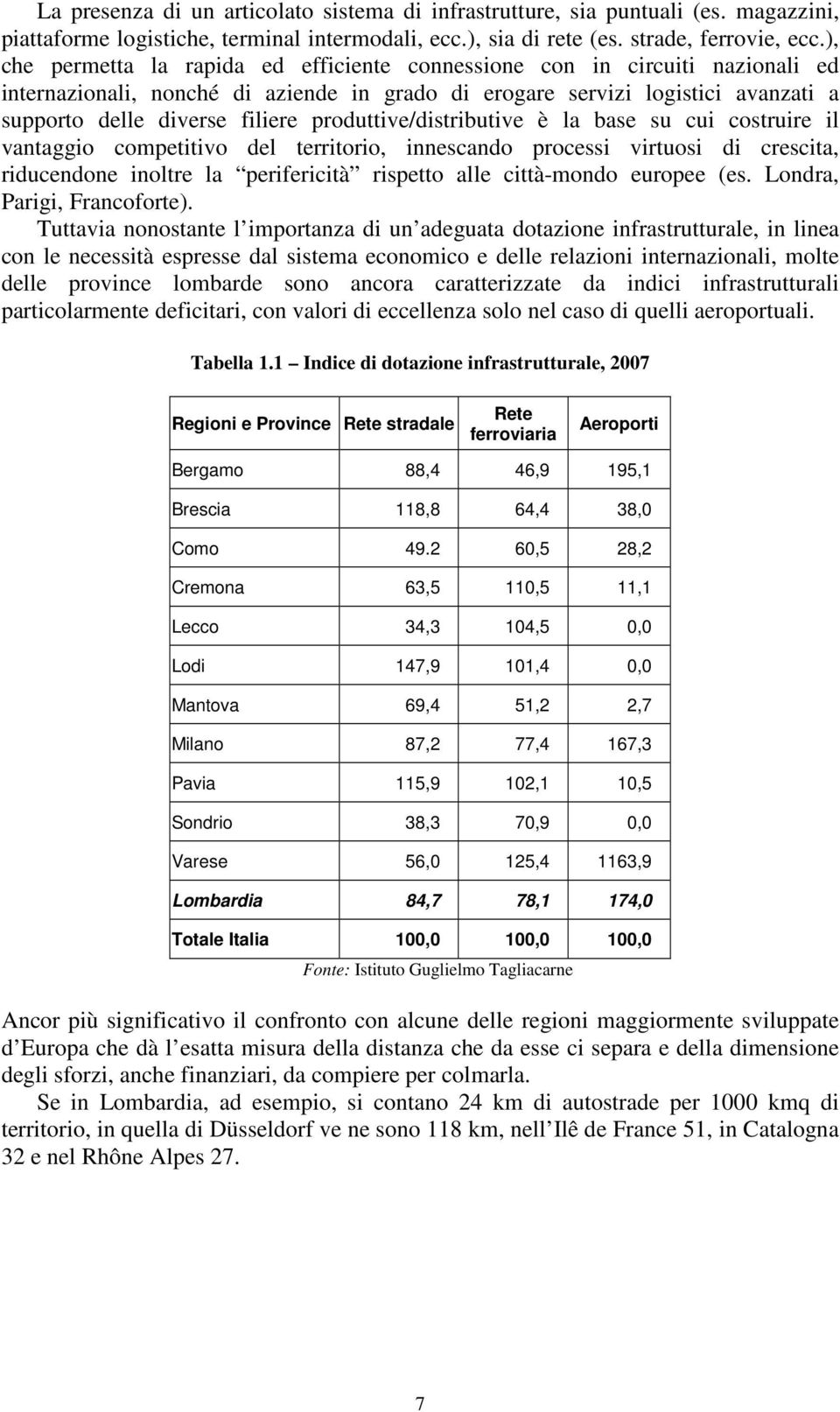 produttive/distributive è la base su cui costruire il vantaggio competitivo del territorio, innescando processi virtuosi di crescita, riducendone inoltre la perifericità rispetto alle città-mondo