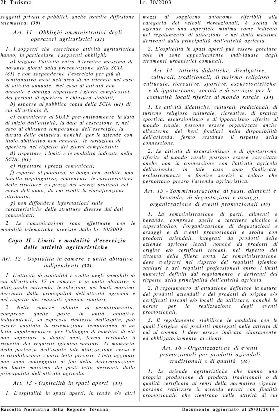 non sospenderne l esercizio per più di ventiquattro mesi nell arco di un triennio nel caso di attività annuale.