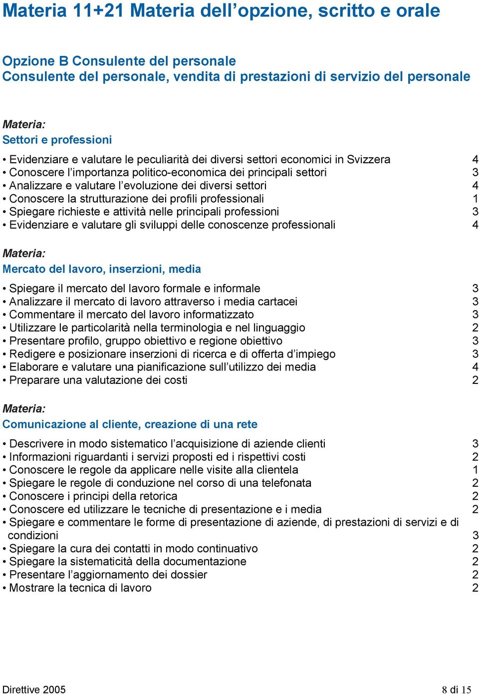 Conoscere la strutturazione dei profili professionali 1 Spiegare richieste e attività nelle principali professioni 3 Evidenziare e valutare gli sviluppi delle conoscenze professionali 4 Mercato del