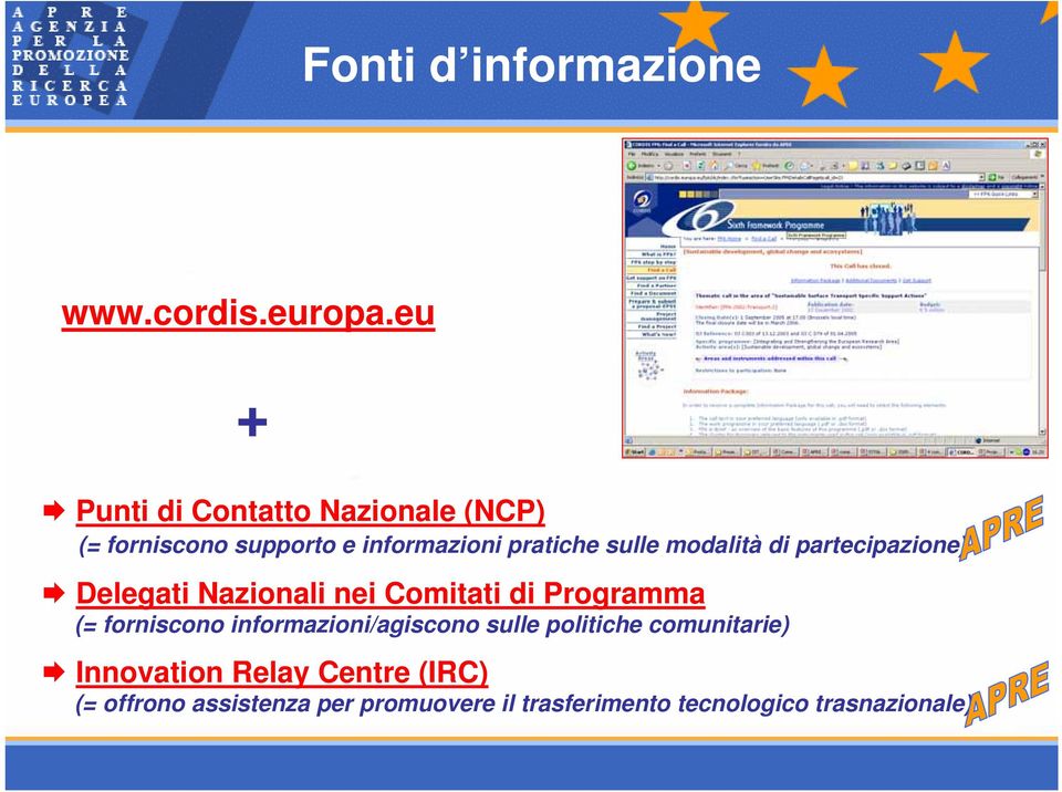 modalità di partecipazione) Delegati Nazionali nei Comitati di Programma (= forniscono