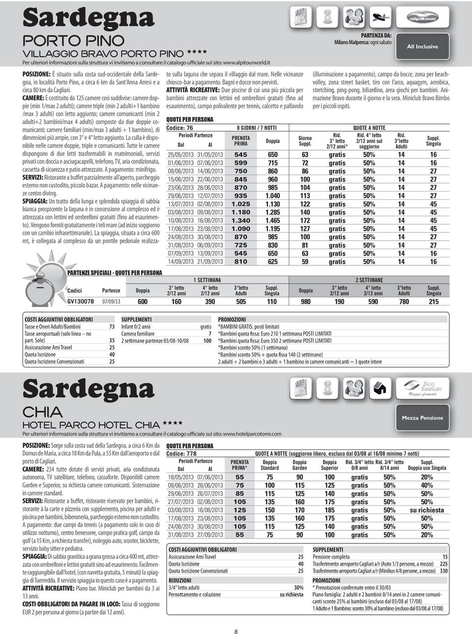 CAMERE: È costituito da 125 camere così suddivise: camere doppie (min 1/max 2 adulti); camere triple (min 2 adulti+1 bambino /max 3 adulti) con letto aggiunto; camere comunicanti (min 2 adulti+2