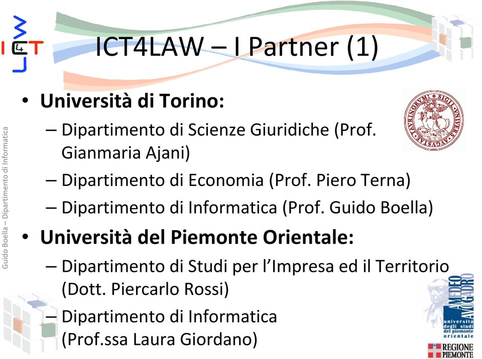 Piero Terna) Dipartimento di Informatica (Prof.