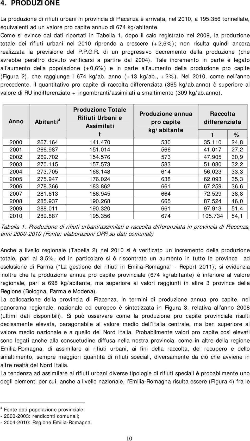 previsione del P.P.G.R. di un progressivo decremento della produzione (che avrebbe peraltro dovuto verificarsi a partire dal 24).