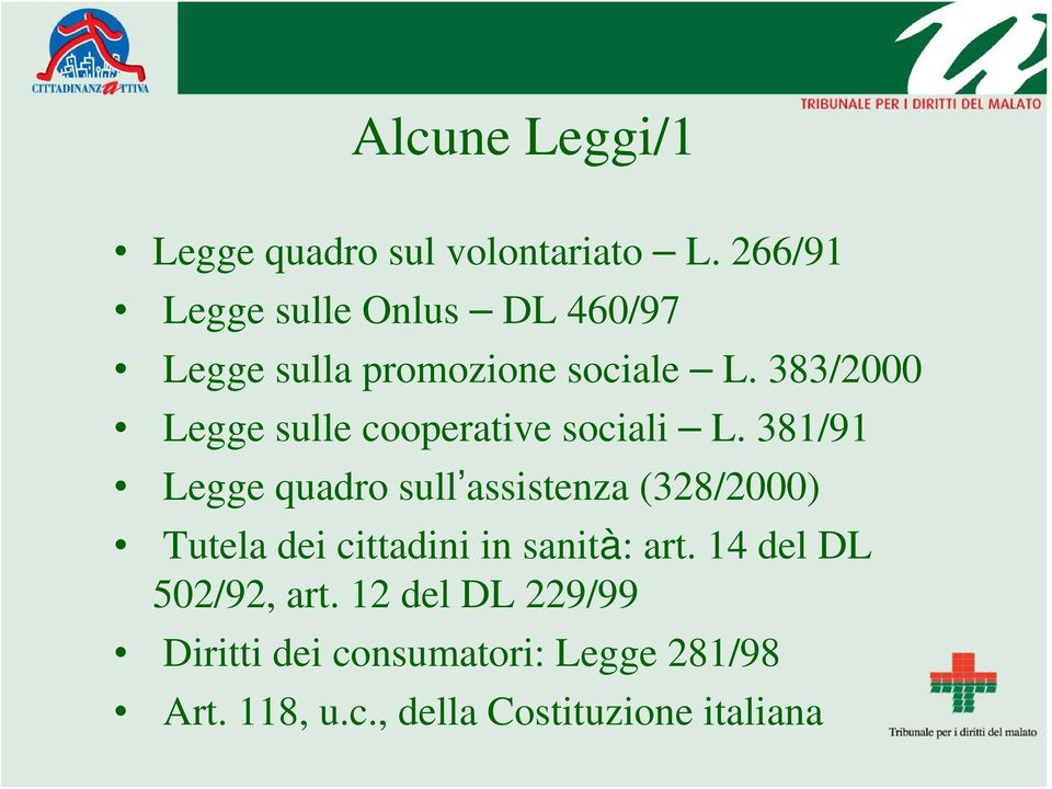 383/2000 Legge sulle cooperative sociali L.