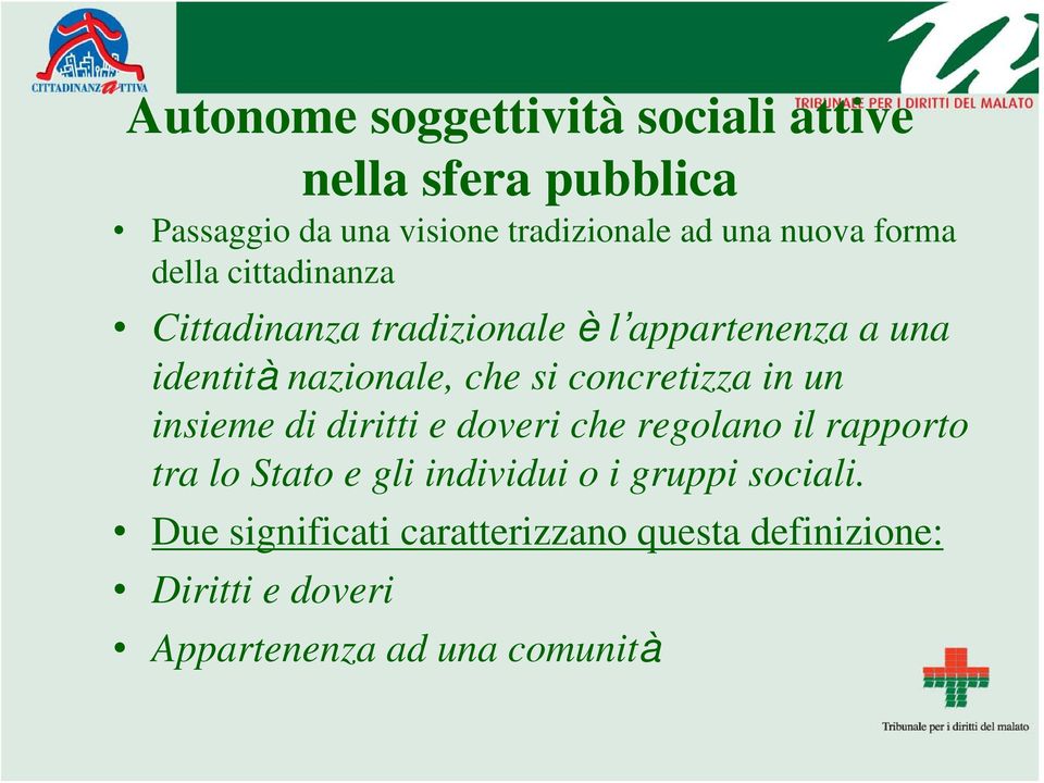 concretizza in un insieme di diritti e doveri che regolano il rapporto tra lo Stato e gli individui o i