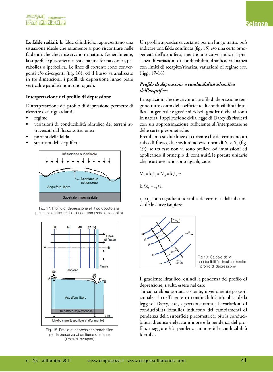 16), ed il flusso va analizzato in tre dimensioni, i profili di depressione lungo piani verticali e paralleli non sono uguali.