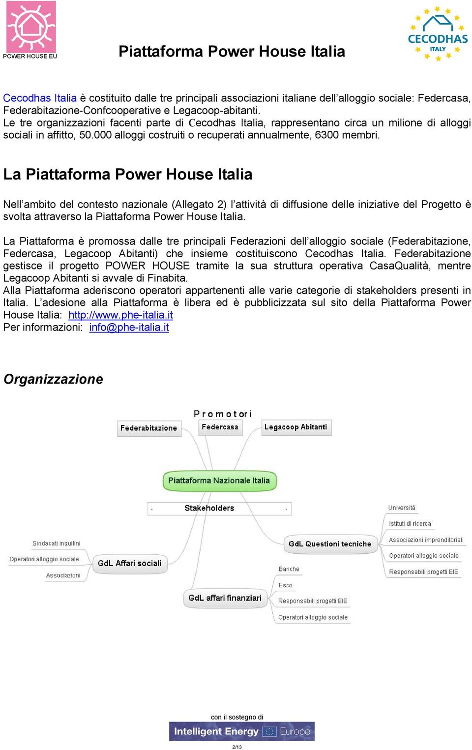 La Nell ambito del contesto nazionale (Allegato 2) l attività di diffusione delle iniziative del Progetto è svolta attraverso la.