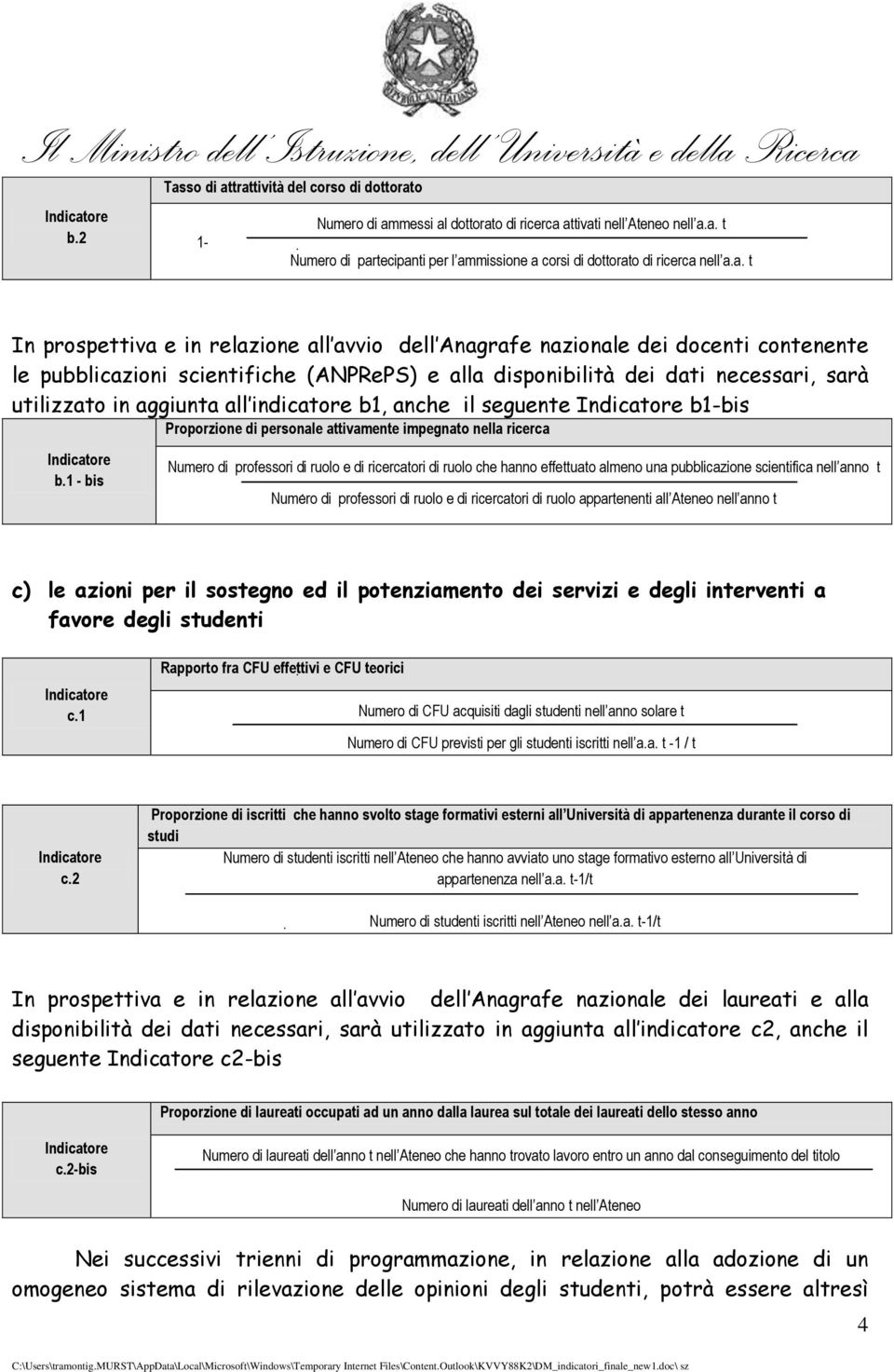 aggiunta all indicatore b1, anche il seguente b1-bis b.