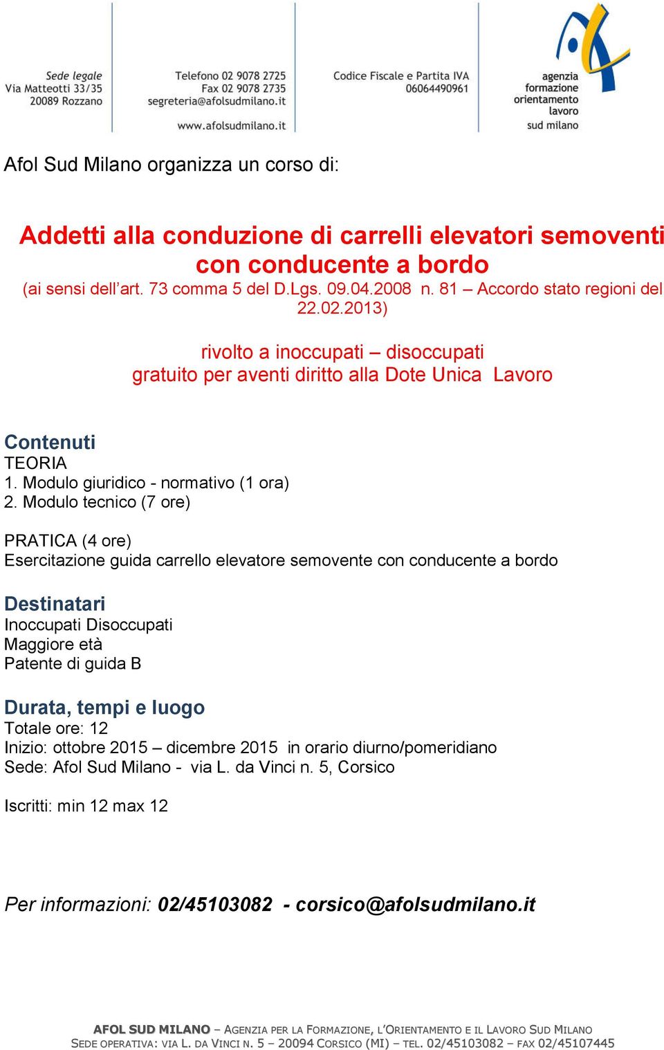 Modulo giuridico - normativo (1 ora) 2.