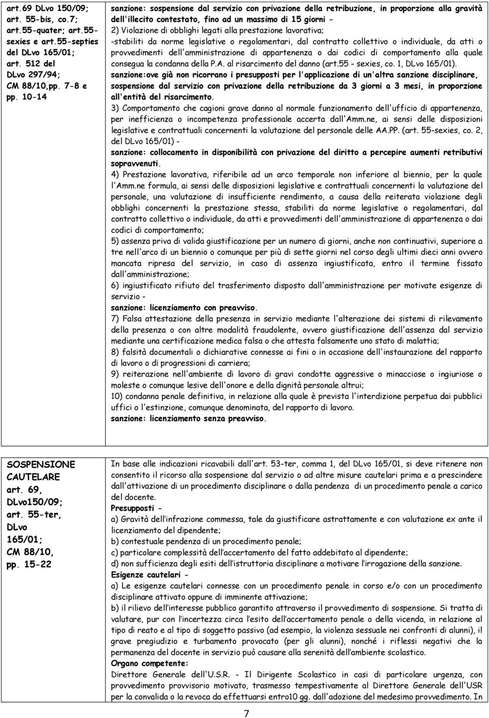 alla prestazione lavorativa; -stabiliti da norme legislative o regolamentari, dal contratto collettivo o individuale, da atti o provvedimenti dell'amministrazione di appartenenza o dai codici di