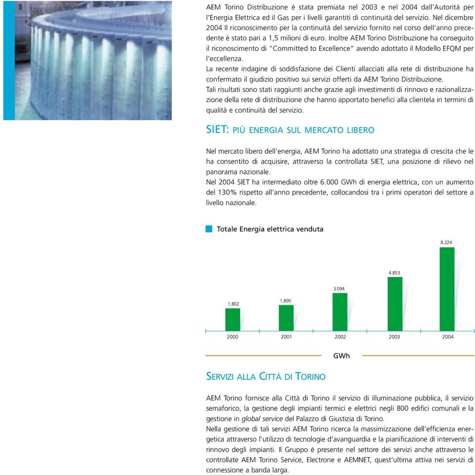 Inoltre AEM Torino Distribuzione ha conseguito il riconoscimento di Committed to Excellence avendo adottato il Modello EFQM per l eccellenza.