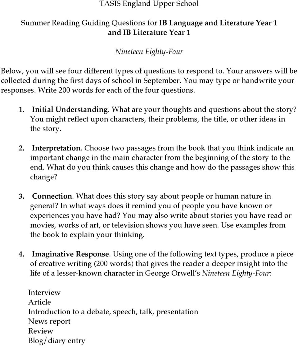 What are your thoughts and questions about the story? You might reflect upon characters, their problems, the title, or other ideas in the story. 2. Interpretation.