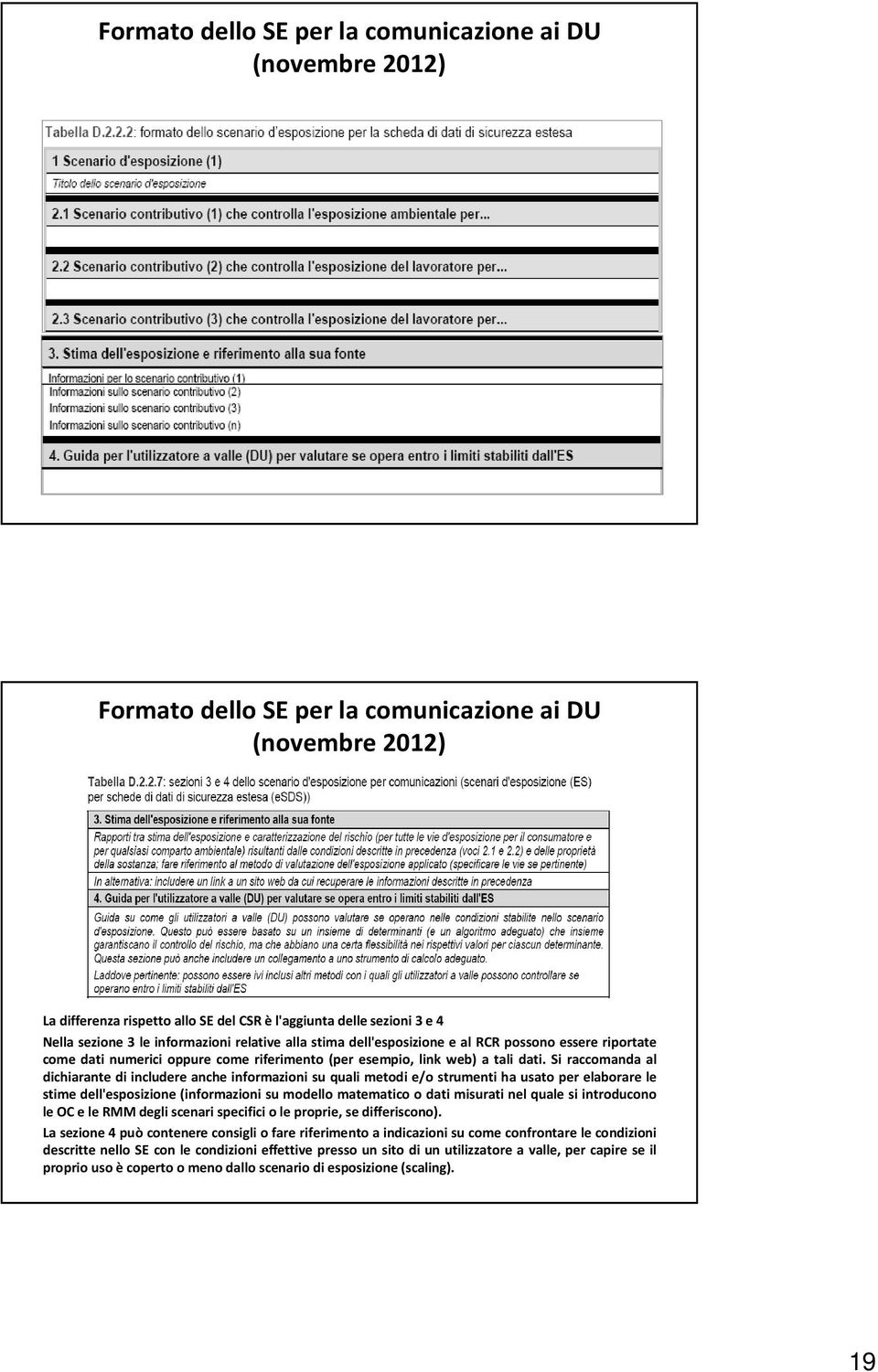 Si raccomanda al dichiarante di includere anche informazioni su quali metodi e/o strumenti ha usato per elaborare le stime dell'esposizione (informazioni su modello matematico o dati misurati nel