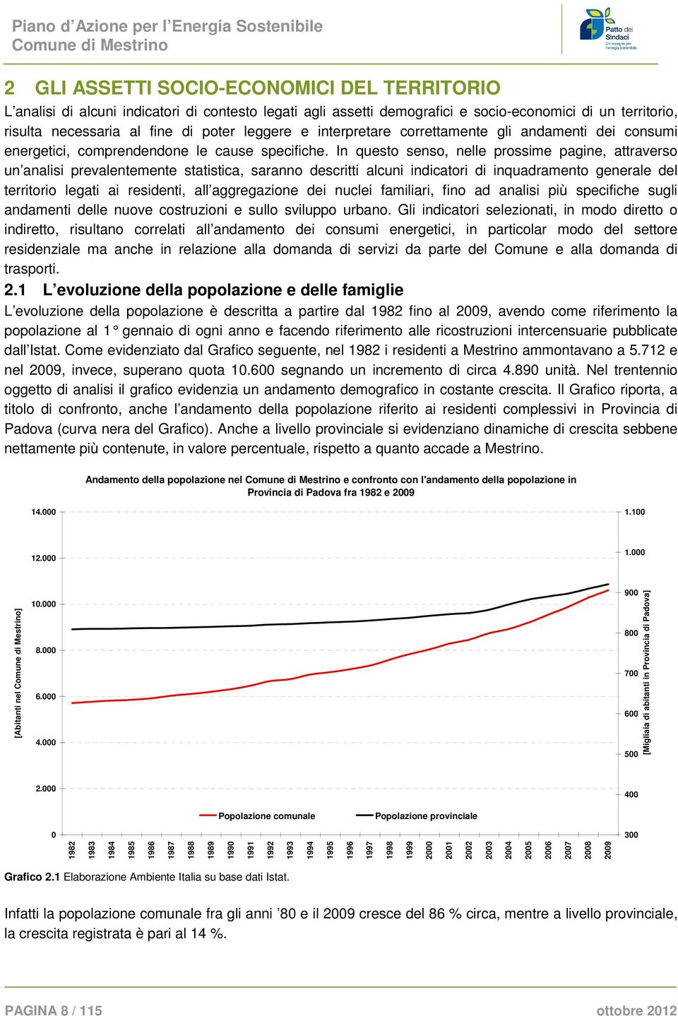 In questo senso, nelle prossime pagine, attraverso un analisi prevalentemente statistica, saranno descritti alcuni indicatori di inquadramento generale del territorio legati ai residenti, all