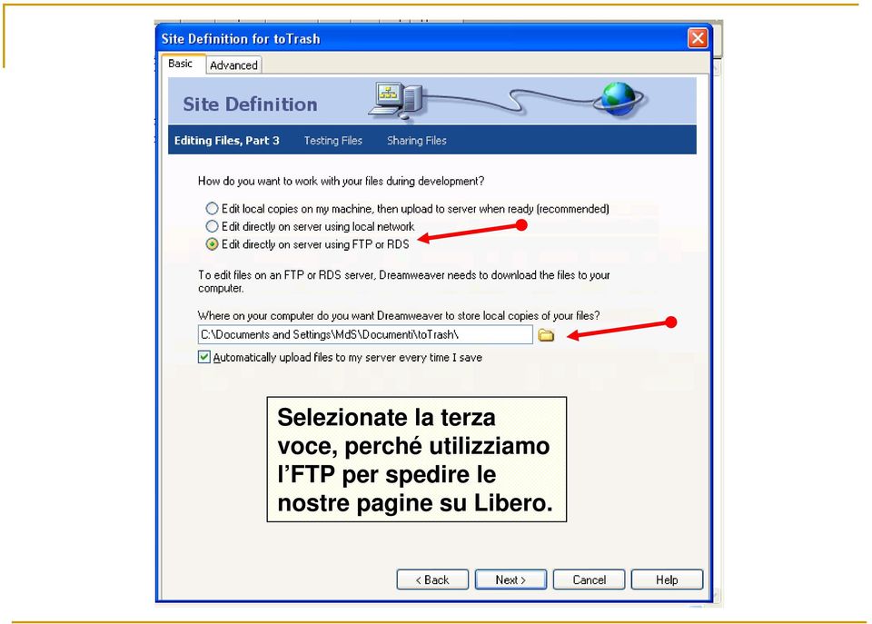 utilizziamo l FTP per