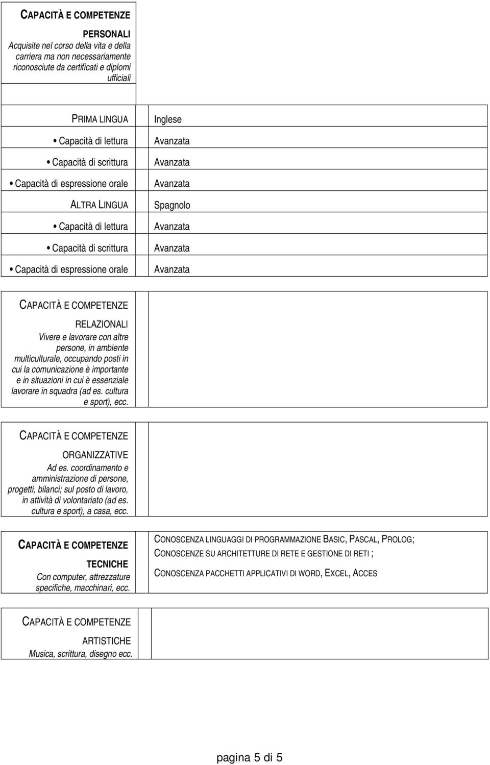 occupando posti in cui la comunicazione è importante e in situazioni in cui è essenziale lavorare in squadra (ad es. cultura e sport), ecc. ORGANIZZATIVE Ad es.