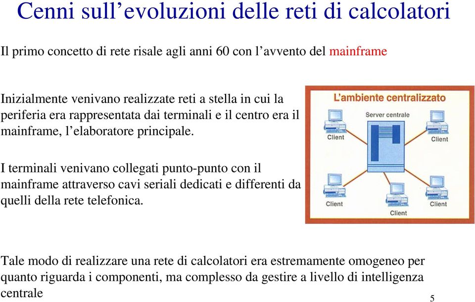 I terminali venivano collegati punto-punto con il mainframe attraverso cavi seriali dedicati e differenti da quelli della rete telefonica.