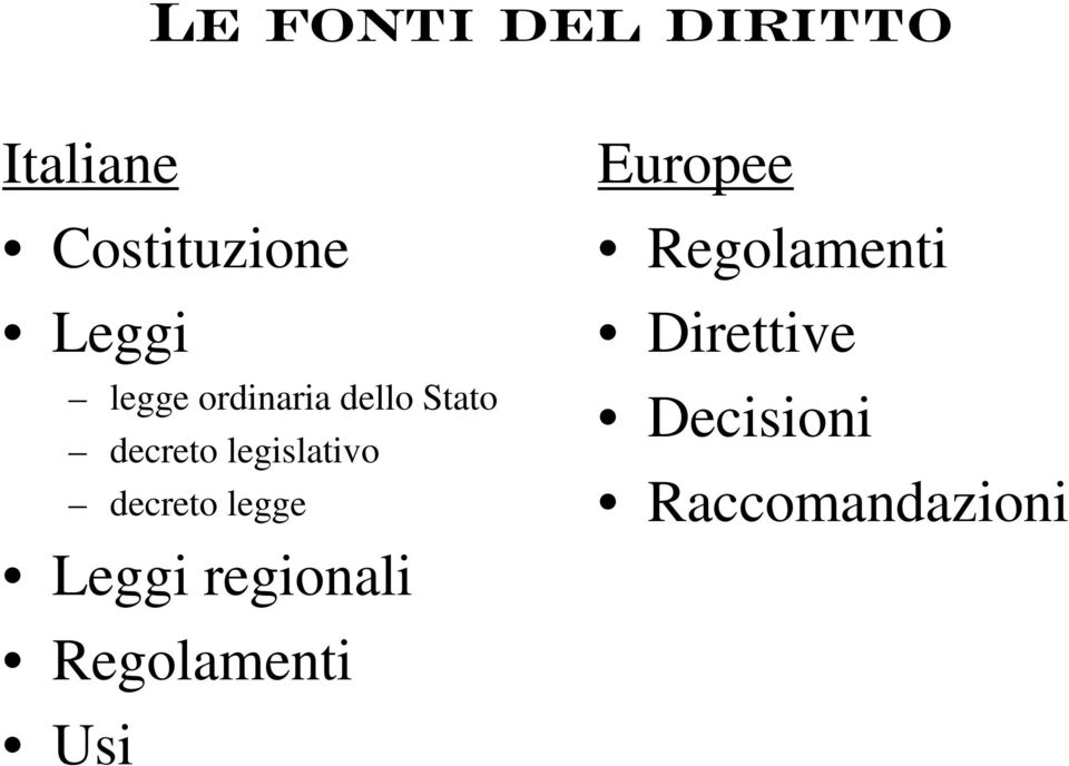 decreto legge Leggi regionali Regolamenti Usi