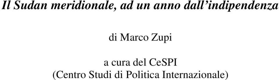 Marco Zupi a cura del CeSPI